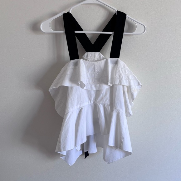 Derek Lam 10 Crosby Off-the-Shoulder Halter Ruffled Top size 0 - Picture 3 of 5